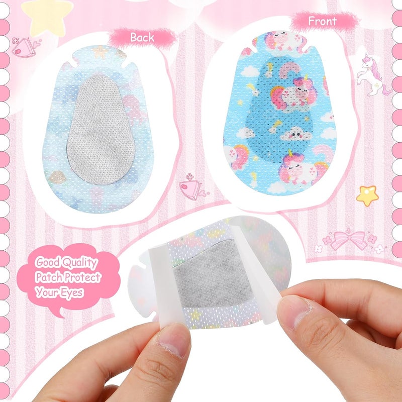 Copkim 300 Pcs Adhesive Eye Patches for Kids Girls Cute Toddler Eye Patch Bulk Colorful Breathable Lazy Patch Cartoon Adhesive Bandages for Children Baby Light Blocking, 20 Styles, 3 x 2 Inches - Image 4